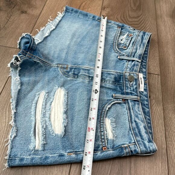 GRLFRND Cindy Button-Fly Distressed Blue Jean Cut Off‎ Shorts Size 28 - Picture 6 of 13